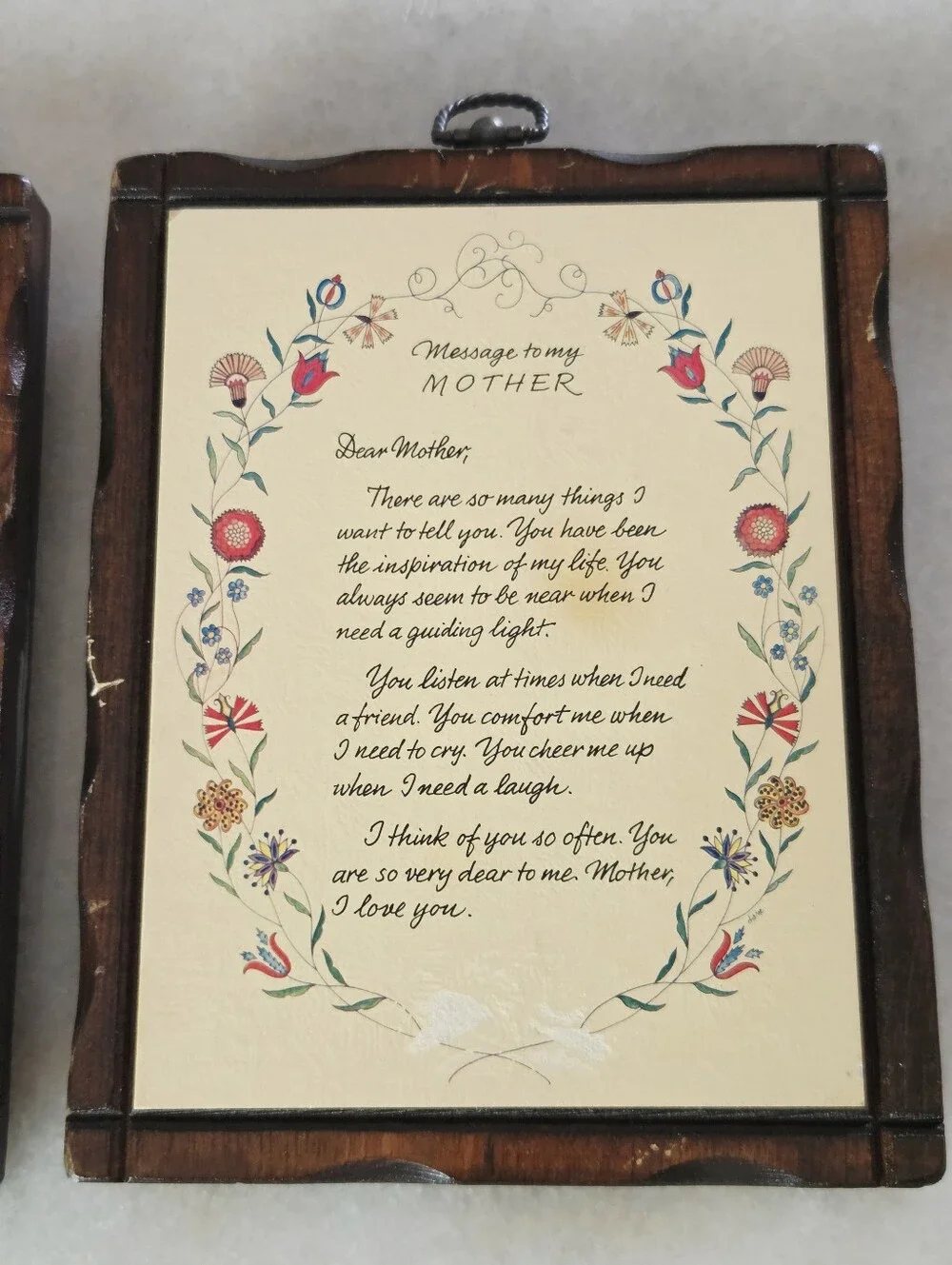 Vintage Wooden Wall Plaques Featuring Sentimental 
